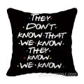 Digital Print Couple Cushion Cover Black Letters Printed Customized Cushion Cover Supplier